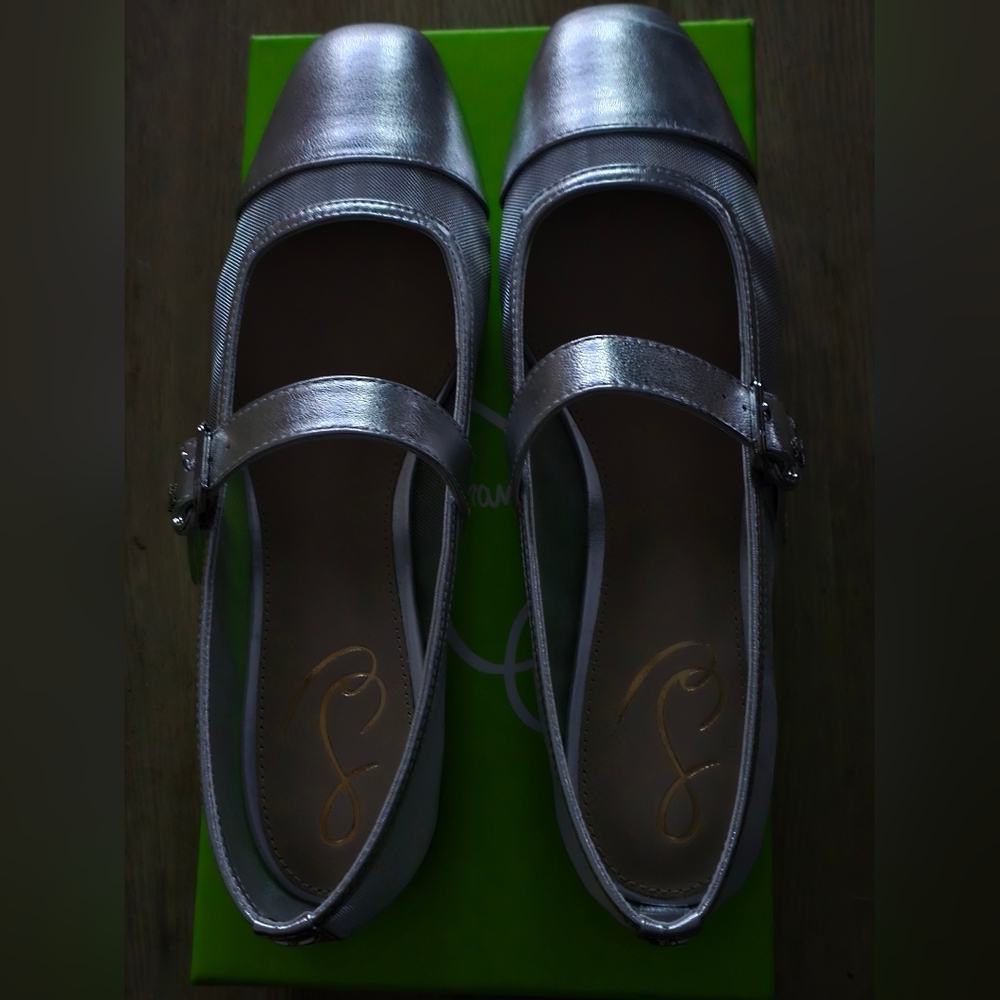 Sam Edelman Miranda Silver Mesh Mary Jane Flats – Size 9 – NIB - Picture 7 of 11